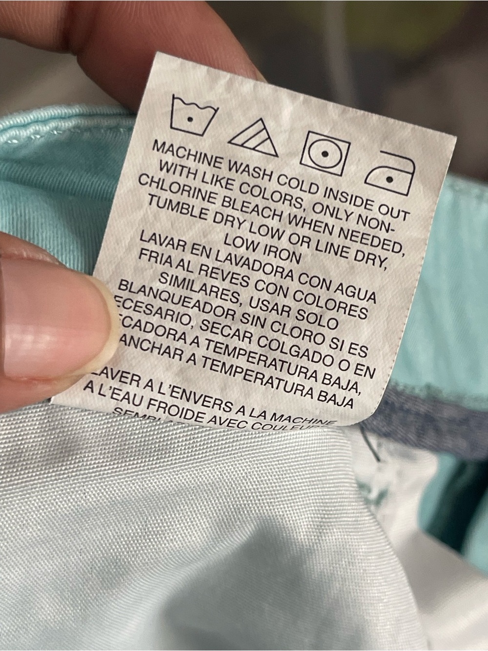 LEE | Aqua Light Blue Flat Front Mid Rise Chino Shorts Sz 10 - Picture 8 of 8